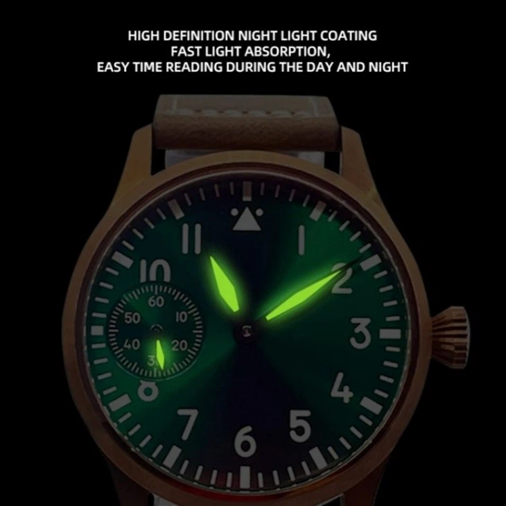 Customized Luminous Stainless Steel Automatic Mechanical Casual Formal Sapphire Men's Watch Green Dial Waterproof Watch