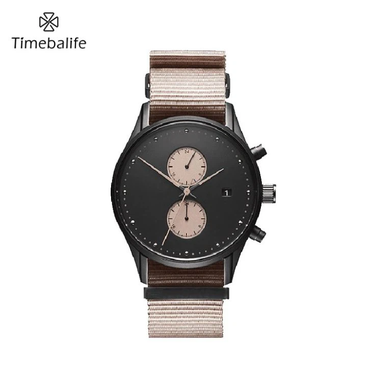 Mens Nylon Strap ρολόι με πλαίσιο από ανοξείδωτο χάλυβα