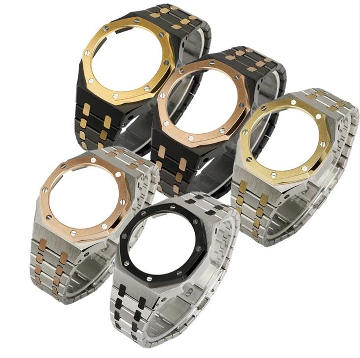 Adapt To Cassio GA-2100/2110 Farm Oak Modified AP Δίχρωμη μεταλλική θήκη λουράκι αξεσουάρ ρολογιού