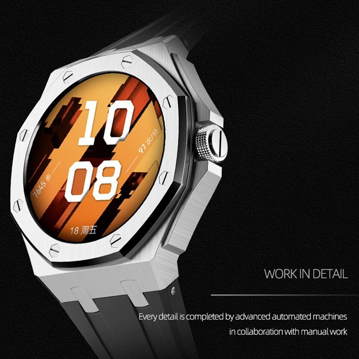 HUAWEI GT Syber Stainless Steel Case Silicone Band Strap Watch Case